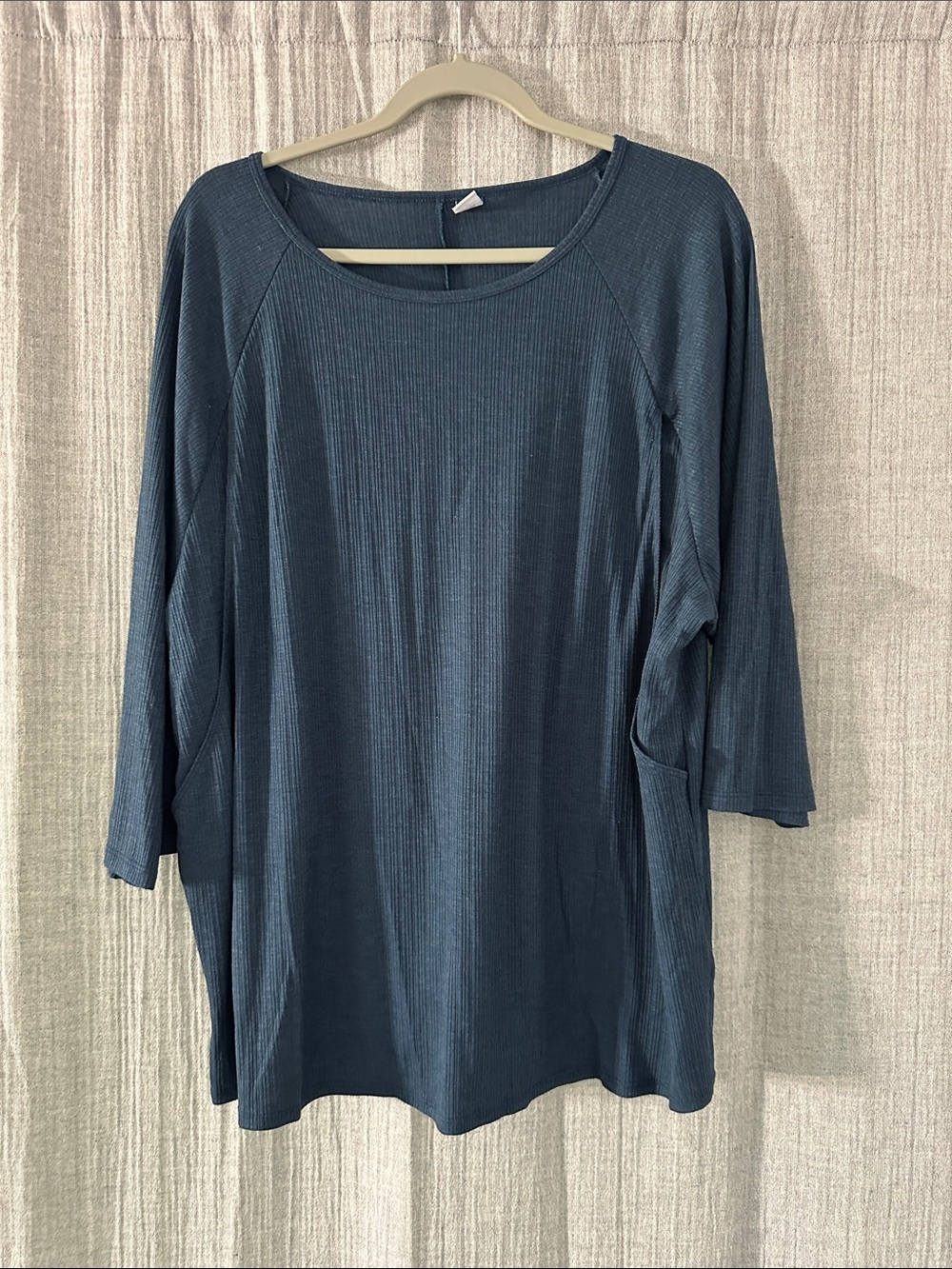 Old Navy Slate Blue Ribbed Scoop Neck Maternity Top